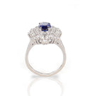 2CT Oval Shape Blue Ring