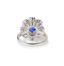 2CT Oval Shape Blue Ring