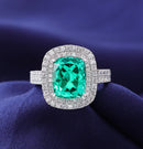 3 Carat Synthetic Colombian Emerald Ring