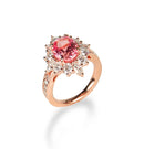 3CT Oval Shape Pink Ring