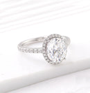 Halo Oval Shape Moissanite Ring