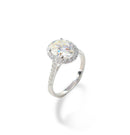 Halo Oval Shape Moissanite Ring