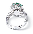 3CT Round Shape Green Cubic Zirconia Ring