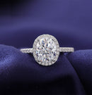 Halo Oval Shape Moissanite Ring