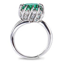 3CT Round Shape Green Cubic Zirconia Ring
