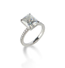 4CT Radiant Moissanite Ring With Lab Side Stones