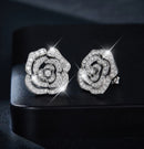 Open Rose Cluster Moissanite Earrings