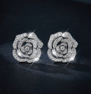 Open Rose Cluster Moissanite Earrings