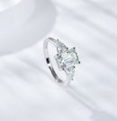 Three Stone Cut Moissanite Ring