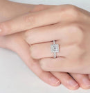 Halo Princess Cut Moissanite Ring