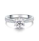 Six Claw Round Shape Moissanite Ring
