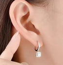 0.2CT Princess Cut Moissanite Hoop Earrings