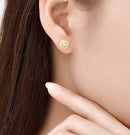 0.29CT Cushion Shape Yellow Moissanite Stud Earrings