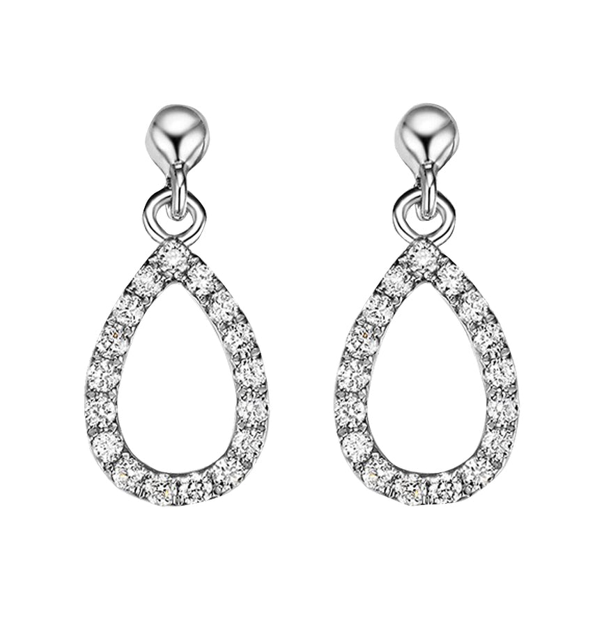 0.16CT Contoured Pear Shaped Moissanite Drop Earrings