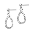 0.16CT Contoured Pear Shaped Moissanite Drop Earrings