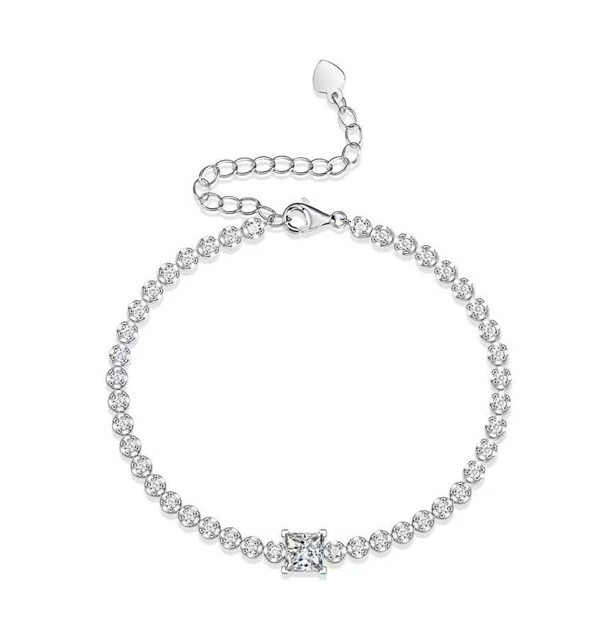 2.75CT Princess Cut Moissanite Bracelet