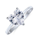 Solitaire Heart Shape Moissanite Ring