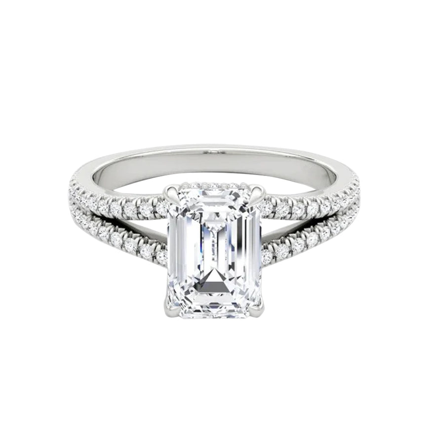 Split Shank Pave Moissanite Ring