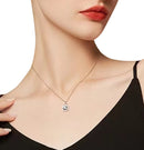 1CT Lock-shaped Blue Moissanite Necklace