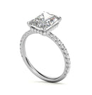 4CT Radiant Moissanite Ring With Lab Side Stones