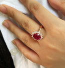 3CT Oval Shape Flower ring