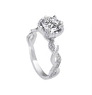 Round Shape Twisted Vine Moissanite Ring