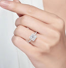 Halo Princess Cut Moissanite Ring