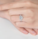 Halo Heart Shape Moissanite Ring