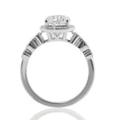 2CT Cushion Shape Moissanite Ring With Lab Side Stones