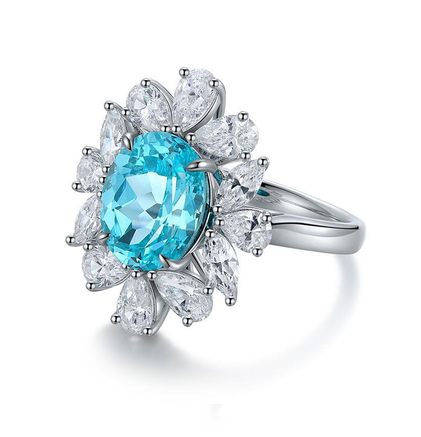 4CT Oval Shape Paraiba Ring